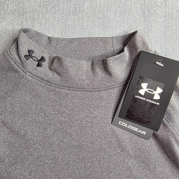 NWT Under Armour ColdGear Fitted Mock Base Layer Women's Large Charcoal Shirt - Picture 12 of 15